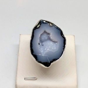 Charles Albert Tabasco Geode Sterling Ring